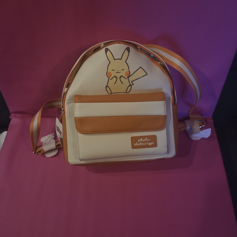Pikachu Cream and Tan Backpack